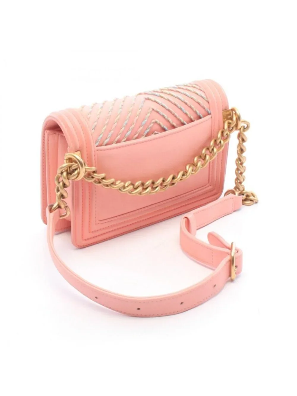 Chanel Waist Bag Boy by the Sea Flap Chain Pink Lambskin